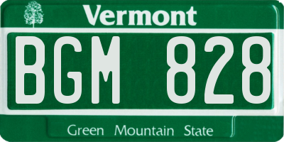 VT license plate BGM828
