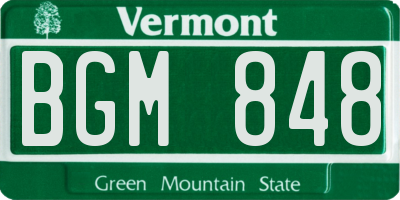 VT license plate BGM848