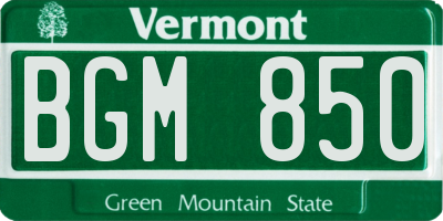 VT license plate BGM850
