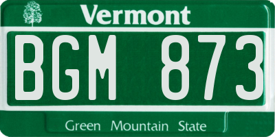 VT license plate BGM873