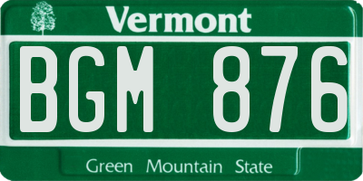 VT license plate BGM876