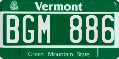 VT license plate BGM886