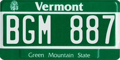 VT license plate BGM887