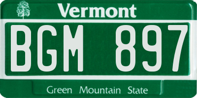 VT license plate BGM897