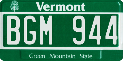 VT license plate BGM944