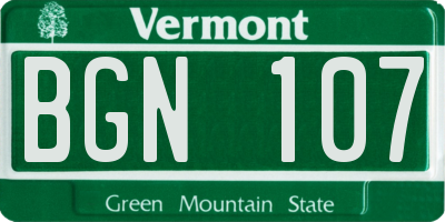VT license plate BGN107