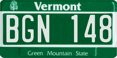 VT license plate BGN148