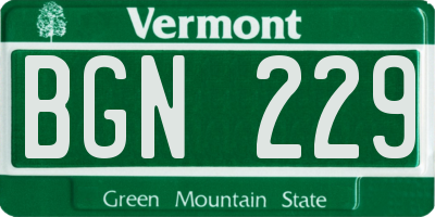 VT license plate BGN229