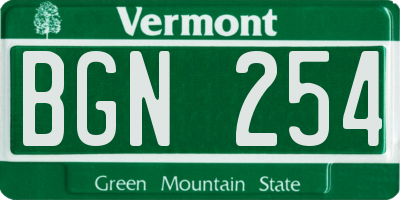 VT license plate BGN254