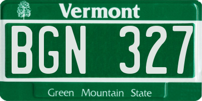 VT license plate BGN327