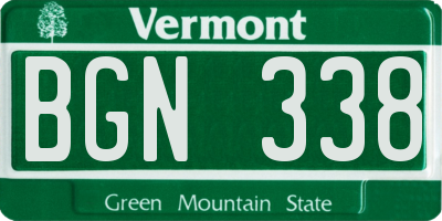 VT license plate BGN338