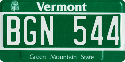 VT license plate BGN544