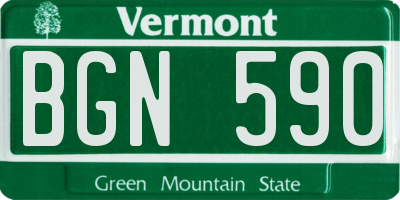 VT license plate BGN590