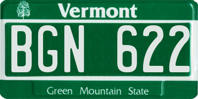 VT license plate BGN622