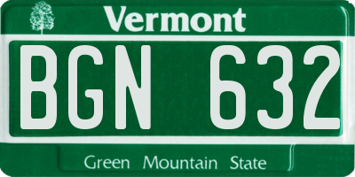 VT license plate BGN632
