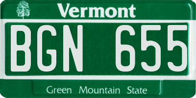 VT license plate BGN655