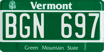 VT license plate BGN697