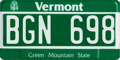 VT license plate BGN698