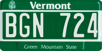 VT license plate BGN724