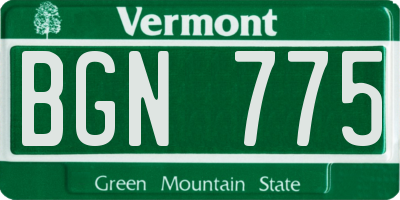 VT license plate BGN775