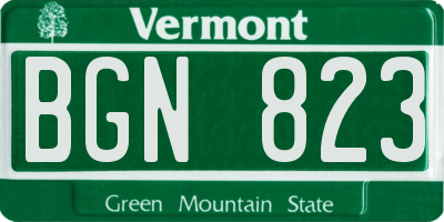 VT license plate BGN823
