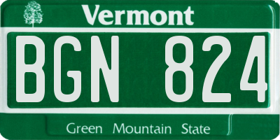 VT license plate BGN824
