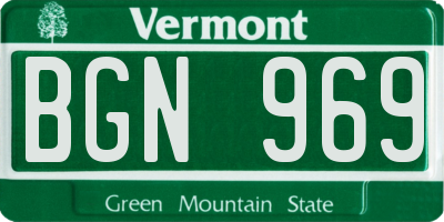 VT license plate BGN969