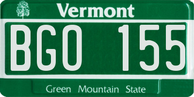 VT license plate BGO155