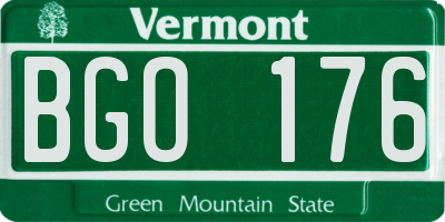 VT license plate BGO176