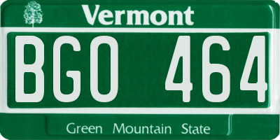 VT license plate BGO464