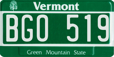 VT license plate BGO519