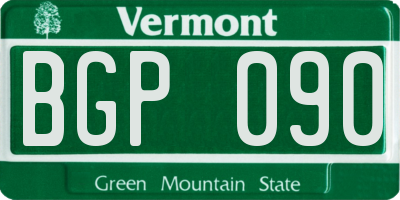 VT license plate BGP090