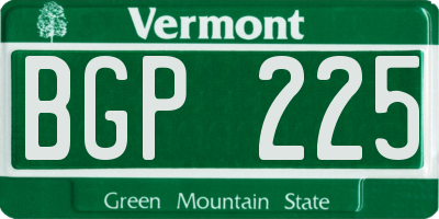 VT license plate BGP225