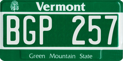 VT license plate BGP257