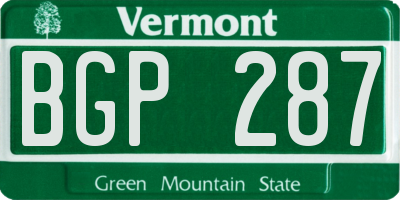 VT license plate BGP287