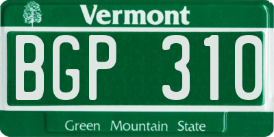 VT license plate BGP310