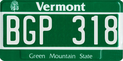 VT license plate BGP318