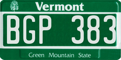 VT license plate BGP383