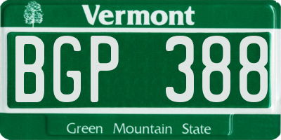 VT license plate BGP388