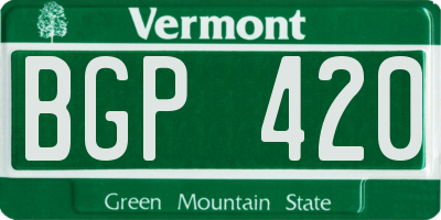 VT license plate BGP420