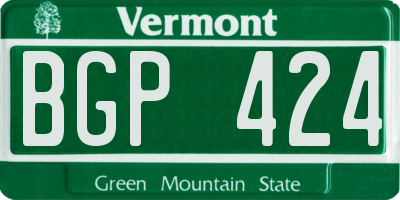 VT license plate BGP424
