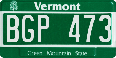 VT license plate BGP473