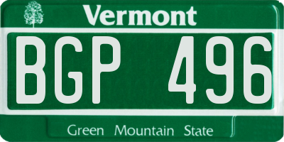 VT license plate BGP496