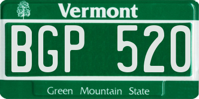 VT license plate BGP520
