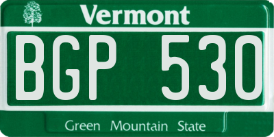 VT license plate BGP530