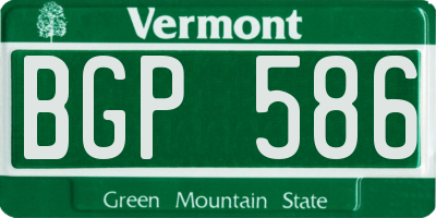 VT license plate BGP586