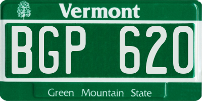 VT license plate BGP620
