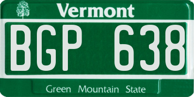 VT license plate BGP638