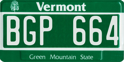 VT license plate BGP664
