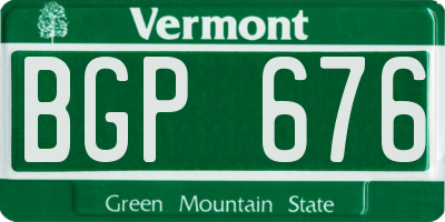 VT license plate BGP676